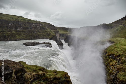 Gullfoss waterfall on the Hvita river  golden circle area  Iceland  Europe. 