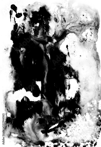 Grunge Black And White Painting Overlay 32. Great as an overlay and as a background for psychedelic and surreal images.