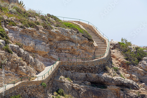 stone stairs on a rock