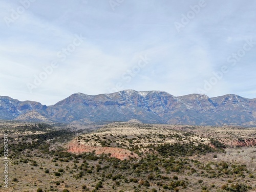 Mazatzal Mountain range with a light dusting of snow. Just south of Payson, Arizona