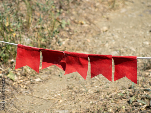 ribbon on the ground with a bow
