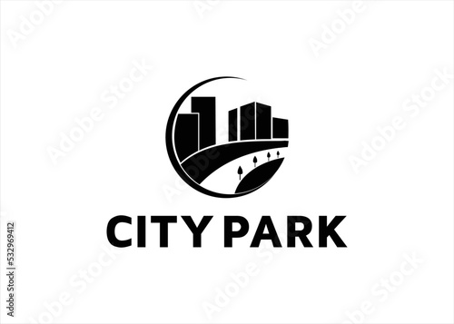 city park building architect logo design template