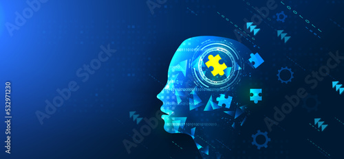 Artificial intelligence, advanced training, educational qualification. Training and coaching for progress. Increasing performance through mentoring. Online learning. Vector