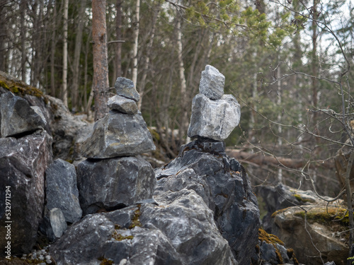 Obraz na płótnie rocks in the forest w salonie