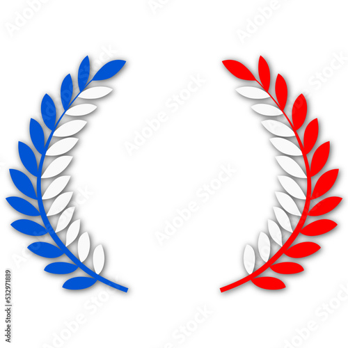 couronne de laurier france - french Laurel wreath - flat icon	