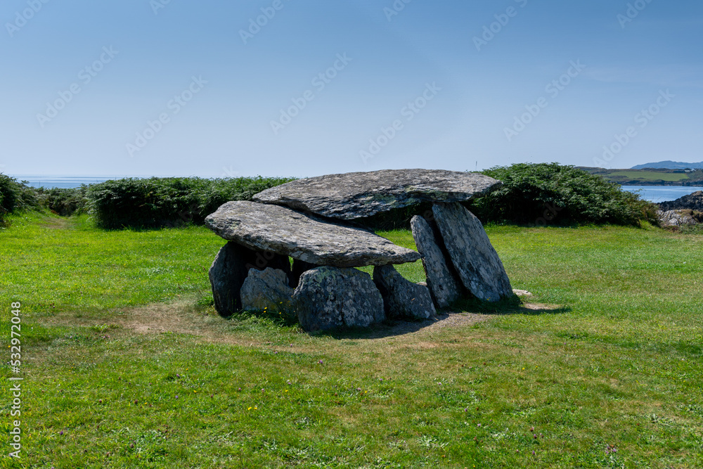 view of the Altar Wedge Tomb dolmen in County Cork of western Ireland