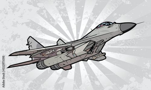 Fighter Aircraft Vector Illustration