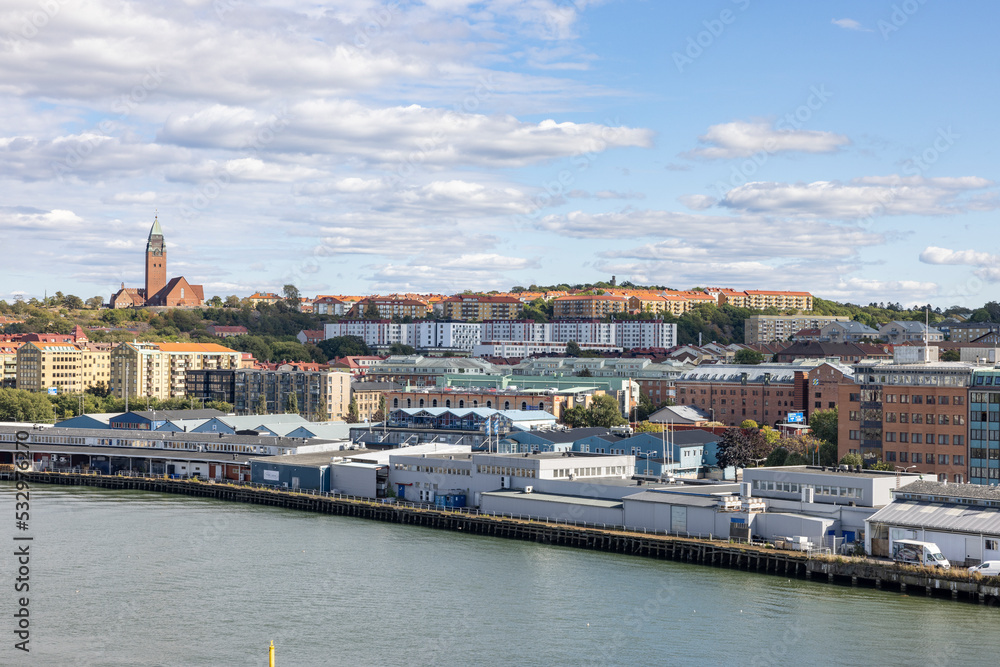 Obraz premium View of Gothenburg harbor with residential buildings etc,Sweden,Scandinavia,Europe,