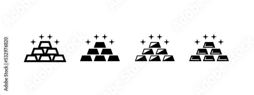 gold icon. gold bar, brick gold, gold vector in flat style concept.