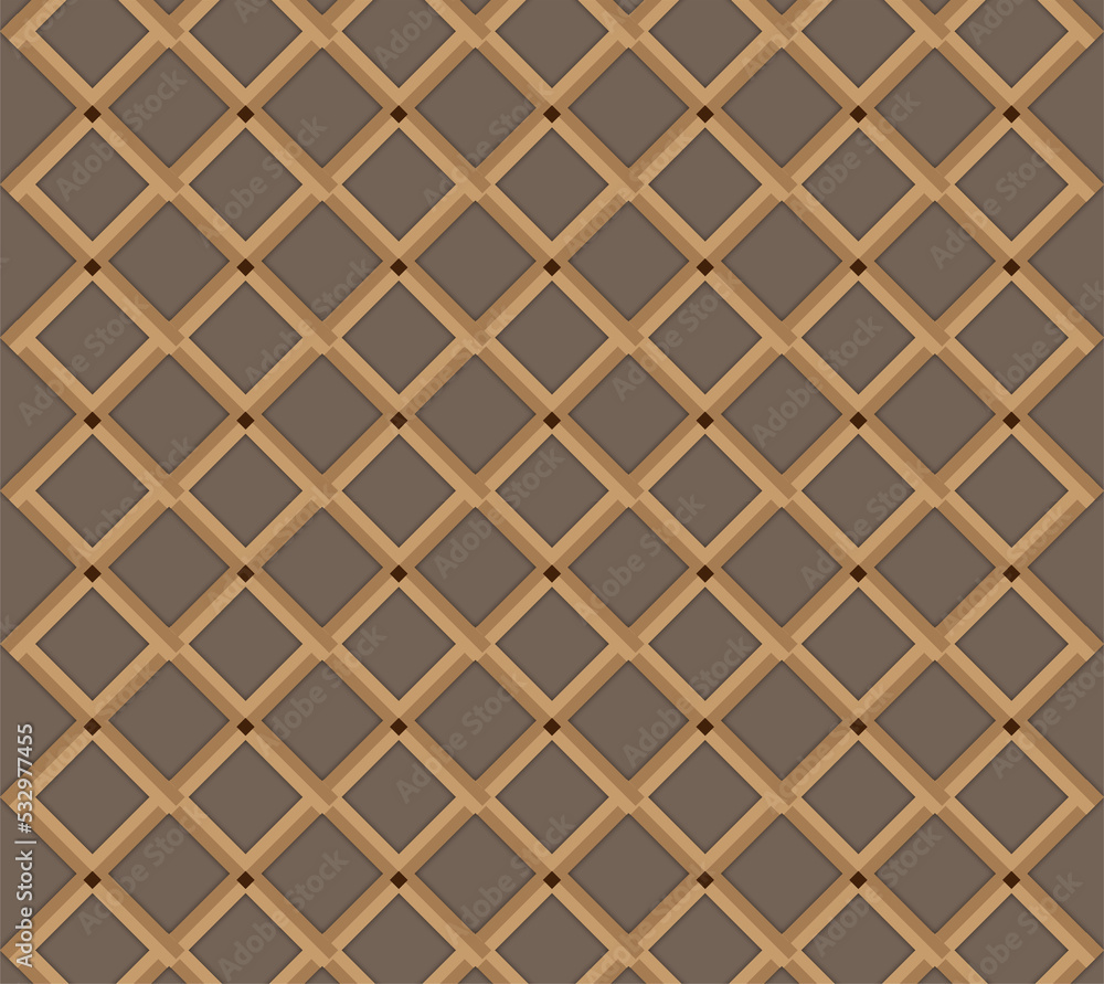 3d seamless geometric pattern background design vector on light dark brown