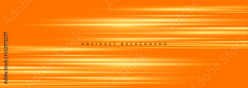 Orange wide abstract background. Bright orange modern abstract banner with vertical stripes. Vector illustration