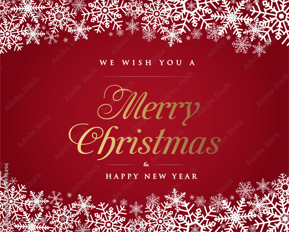 Merry Christmas and Happy New Year design template. Xmas luxury holiday design vector illustration