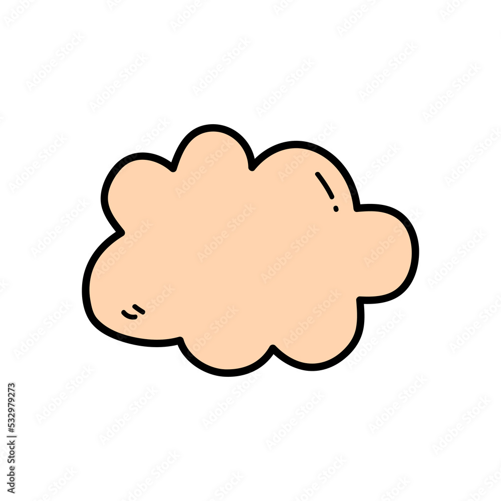 Vector icon illustration of doodle cloud Vector icon illustration of doodle cloud