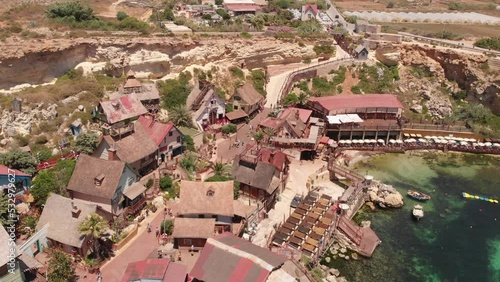 Aerial View Of Popeye Village, Malta