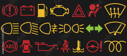 Set of auto car sign. Vector illustration.