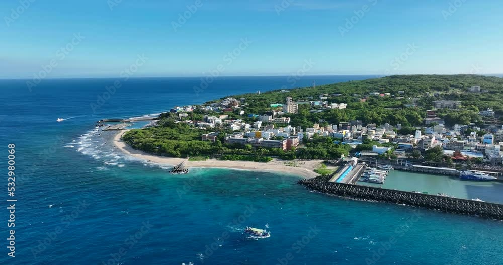 Drone fly over Taiwan Liuqiu island Drone fly over Taiwan Liuqiu island