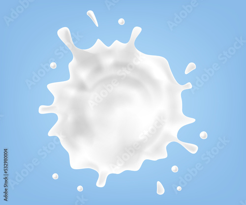 Realistik splashes of milk. Vector illustration.
