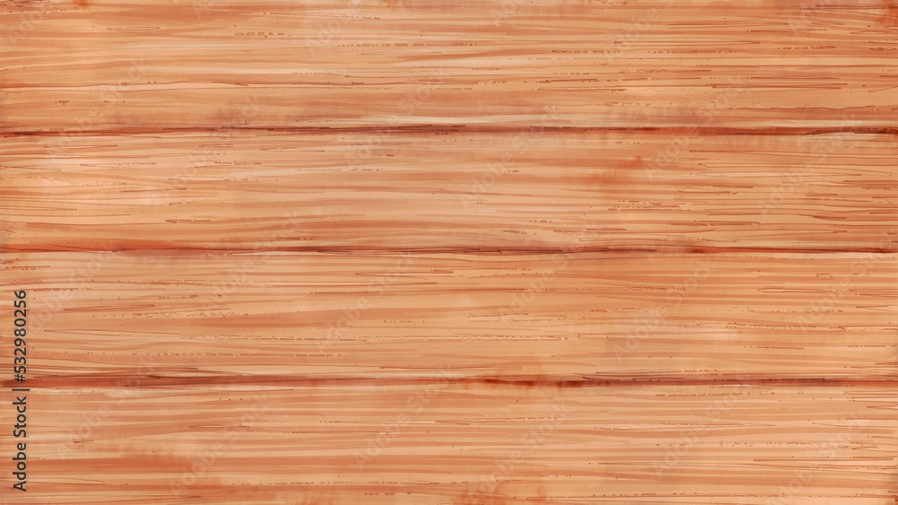 Fototapeta premium 上から見た木のテーブルの水彩風背景イラスト