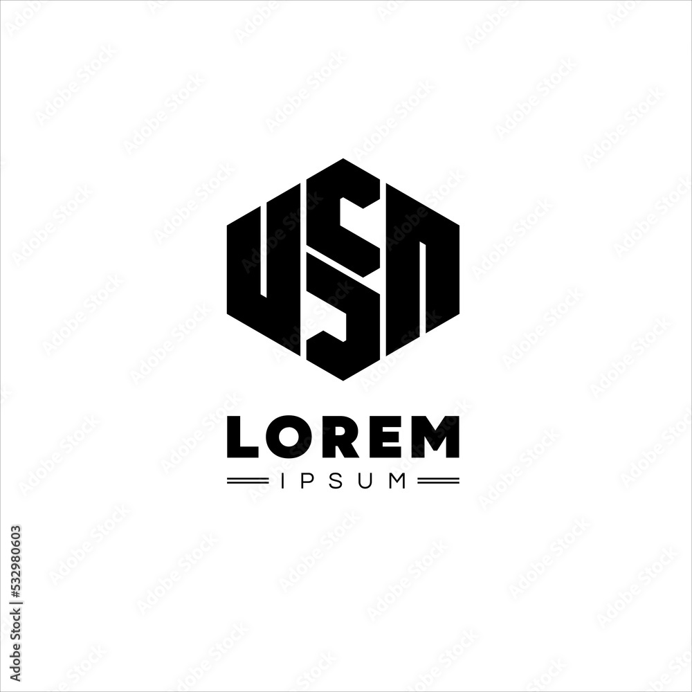 Letter U S A logo template, with abstract geometric style. Letter U S A logo template, with abstract geometric style.
