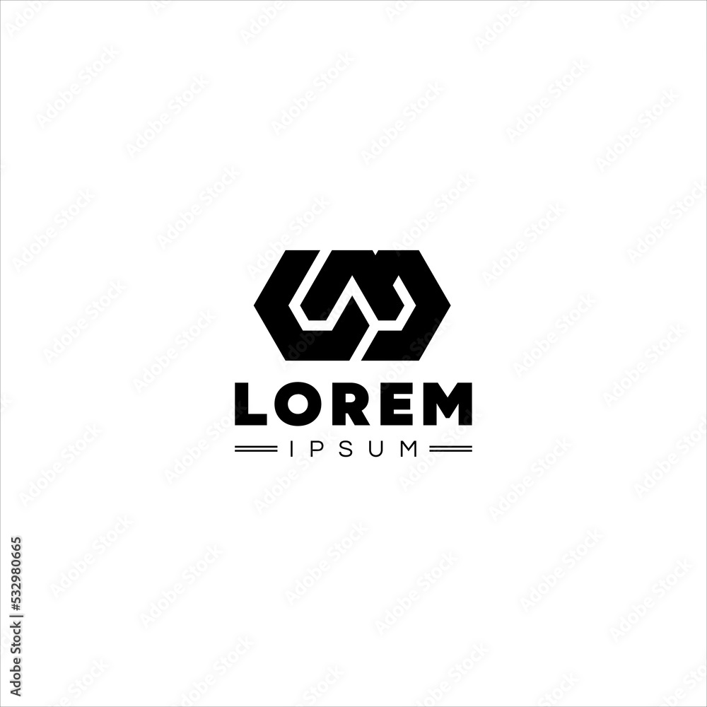Letter C and M logo template, with abstract geometric style. Letter C and M logo template, with abstract geometric style.