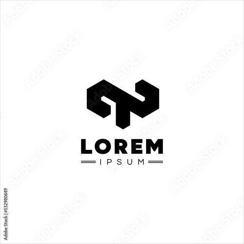 Letter T and S logo template, with abstract geometric style.