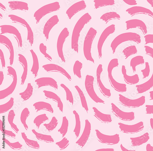 Gentle abstract seamless pattern background with pink irregular brush strokes. Cute feminine wallpaper, backdrop for Breast Cancer Awareness Month, 8th of March Women Day, Mothers Day.