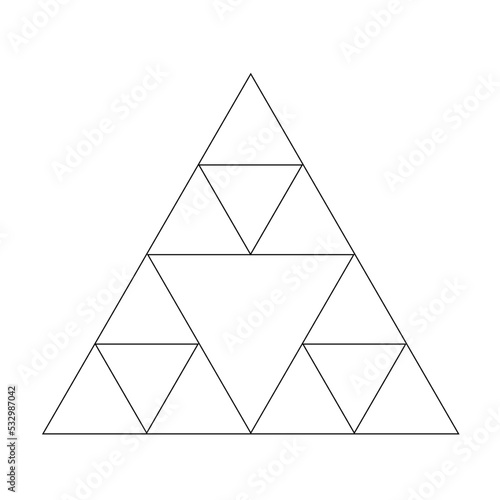 三角形で構成されたフラクタル図形。