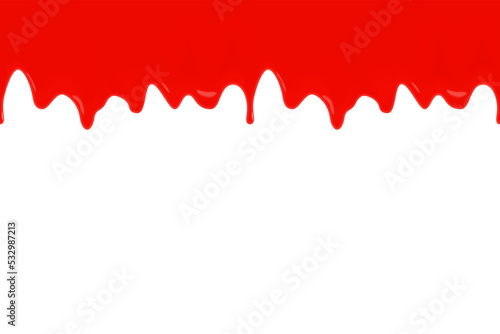 Red blood or paint dripping banner or border