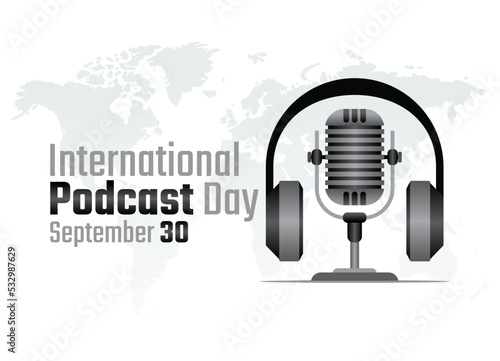 vector graphic of international podcast day good for international podcast day celebration. flat design. flyer design.flat illustration.