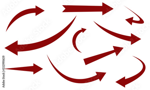 Red arrow icon set collection on white background. vector illustration. eps 10.