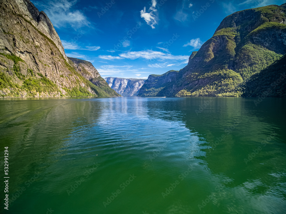 Traumhafter Blick in den Naeroyfjord Unesco Naturerbe Traumhafter Blick in den Naeroyfjord Unesco Naturerbe