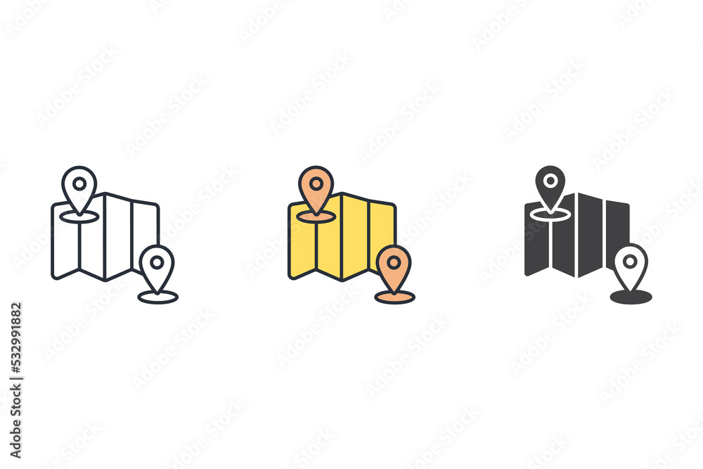 location icons symbol vector elements for infographic web location icons symbol vector elements for infographic web