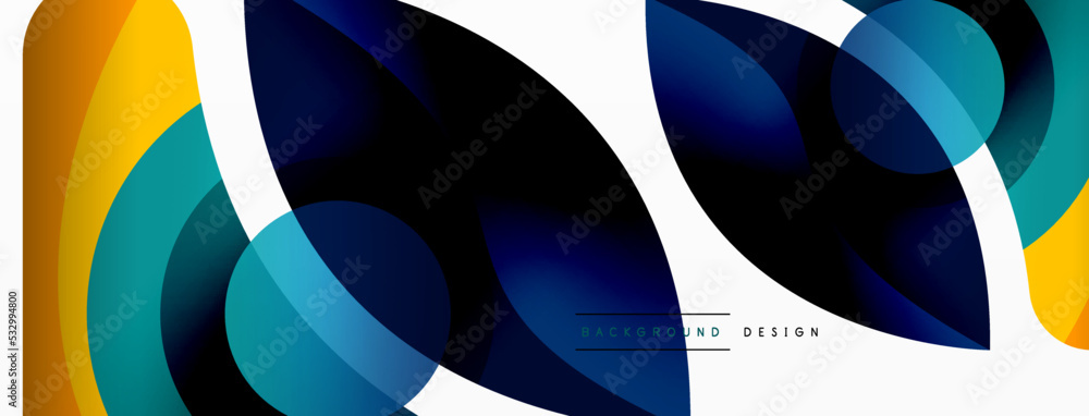 Creative geometric wallpaper. Minimal abstract background. Circle wave and round shapes composition vector illustration for wallpaper banner background or landing page