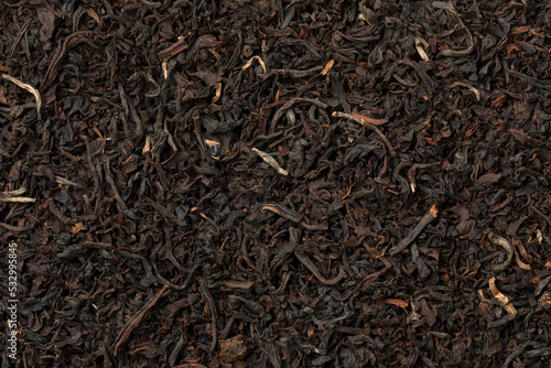  Dried Ostfriesen tea leaves full frame close up as background