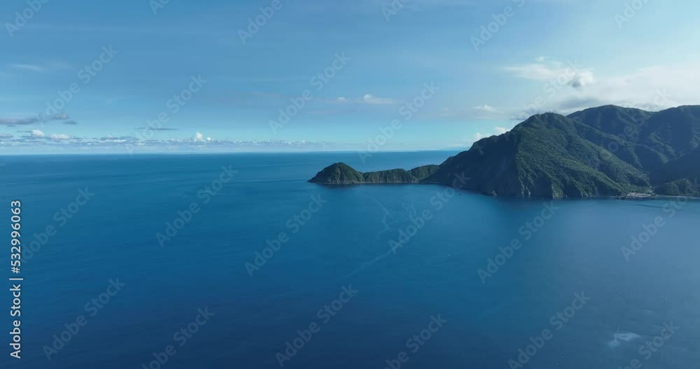 Drone fly over beautiful sea and mountain in Yilan Taiwan Drone fly over beautiful sea and mountain in Yilan Taiwan