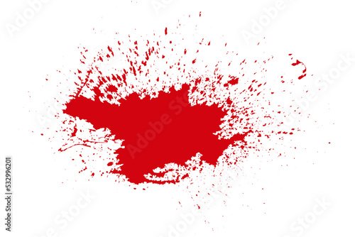 horror illustration abstract silhouette red paint splash, blood stain isolated on blank space.