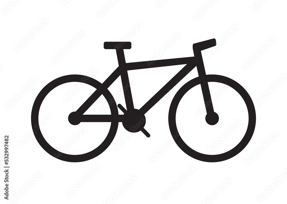 Fototapeta premium Mountain bike vector icon, black on white background