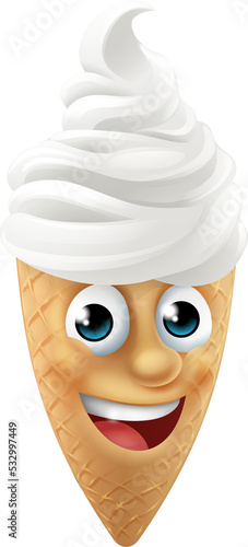 Ice Cream Cone Cartoon Char...