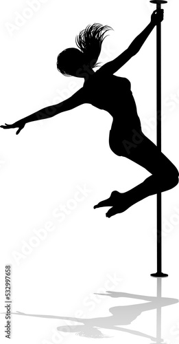 Pole Dancer Woman Silhouette
