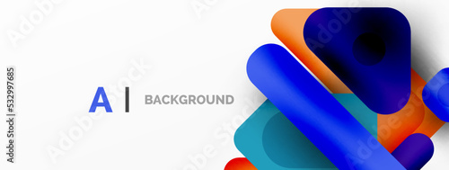 Minimal geometric abstract background. Colorful geometric blocks. Lines, squares and triangles composition wallpaper