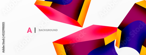 Abstract background - 3d abstract shape. Wallpaper for concept of AI technology, blockchain, communication, 5G, science, business