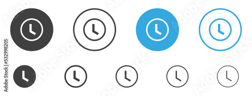 time icon, watch later sign button, set of time clock icons - countdown, timer, wait, duration icon symbol