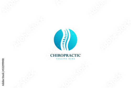 Flat chiropractic spine icon logo design vector illustration idea