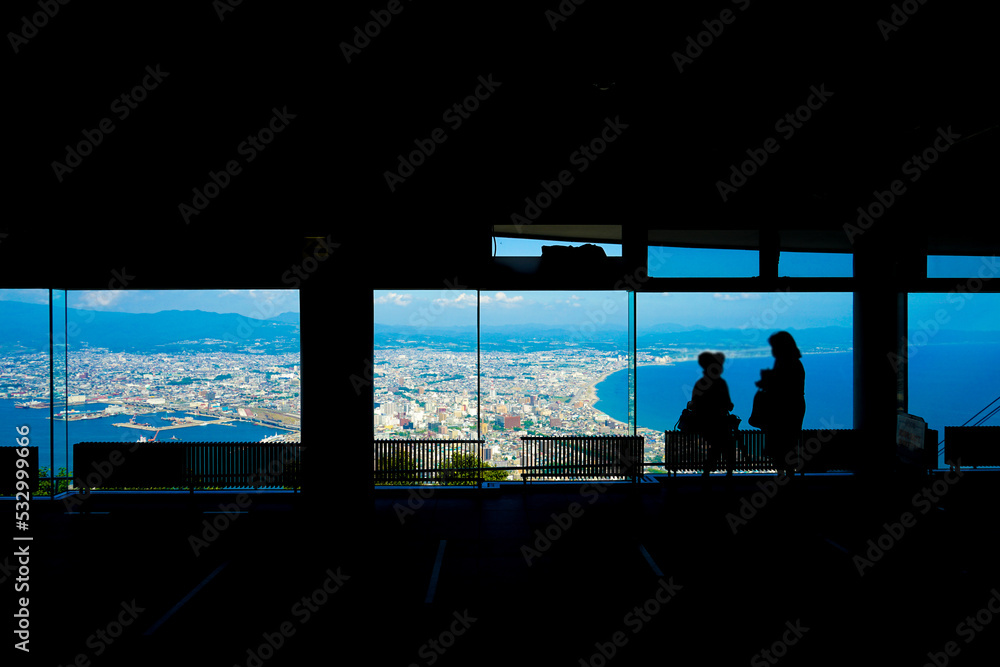 函館山から見える街並みとシルエット