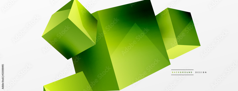 3d cubes vector abstract background. Composition of 3d square shaped basic geometric elements. Trendy techno business template for wallpaper, banner, background or landing 3d cubes vector abstract background. Composition of 3d square shaped basic geometric elements. Trendy techno business template for wallpaper, banner, background or landing