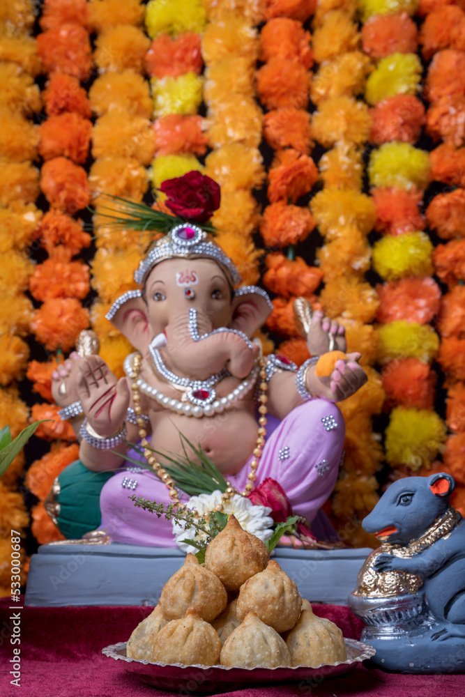Ganesh Puja - Sweet Modak food offered on Ganpati festival or Chaturthi in India