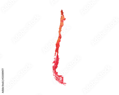 Chile Map - Abstract geometric rumpled triangular low poly style gradient graphic on white background , line dots polygonal design for your . Vector illustration eps 10.