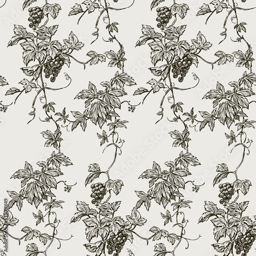 Seamless background of sketches decorative vintage vine branches