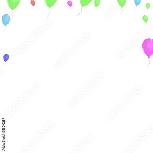 Red Helium Background White Vector. Baloon Holiday Template. Blue Symbol. Colorful Surprise. Air Latex Border.