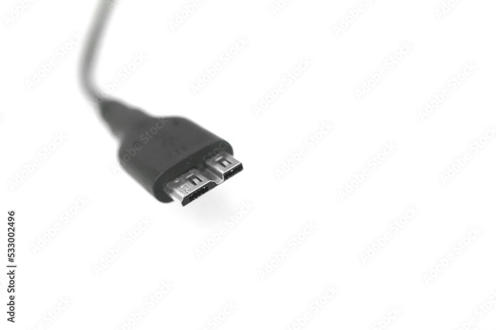 USB cable on white background USB cable on white background
